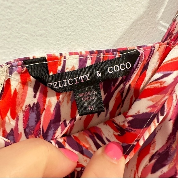 Felicity & Coco Pink & Purple Maxi Dress Smocked Elastic Back - Picture 6 of 7